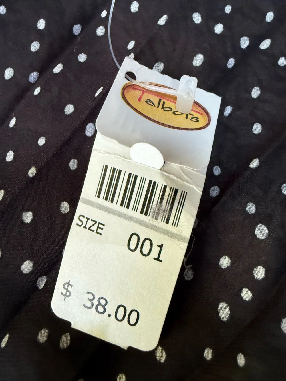 Talbots “double square scarf” black white polka dots (NWT)